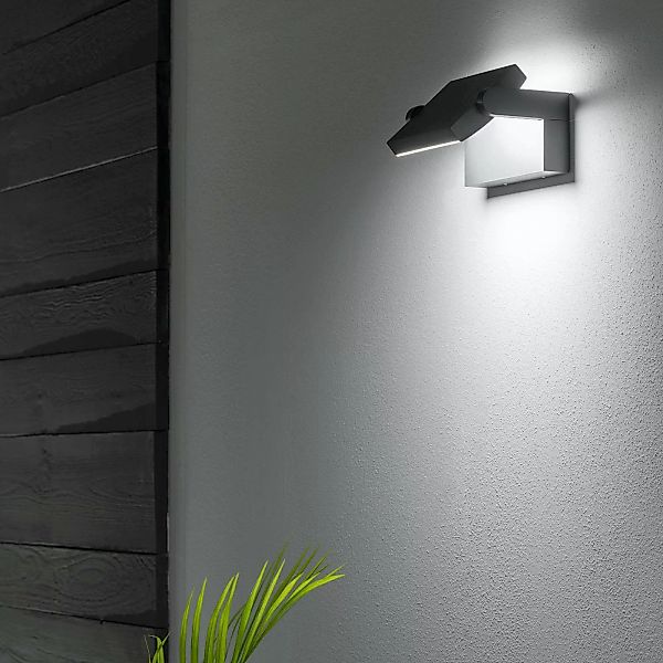 Ideal Lux LED-Außenwandlampe Swipe anthrazit, Metall 3.000 K günstig online kaufen