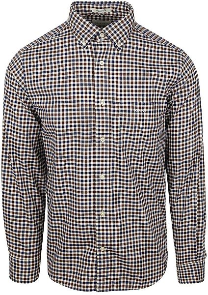 Gant Casual Hemd Twill Blau Braun - Größe XXL günstig online kaufen