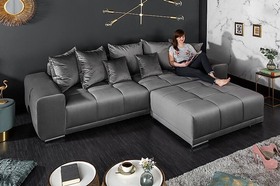 riess-ambiente Big-Sofa ELEGANCIA 285cm silbergrau, Einzelartikel günstig online kaufen
