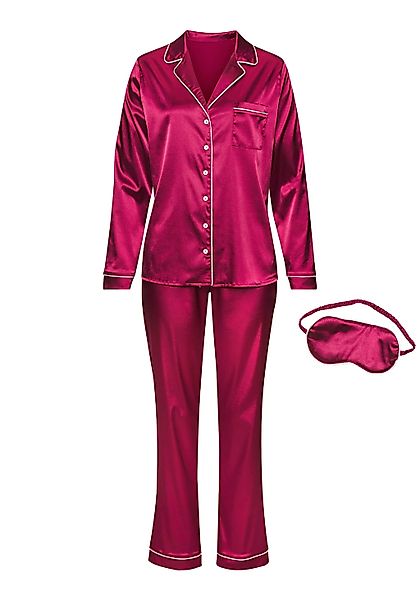 s.Oliver Pyjama Set, 3-teilig, incl. Schlafmaske günstig online kaufen