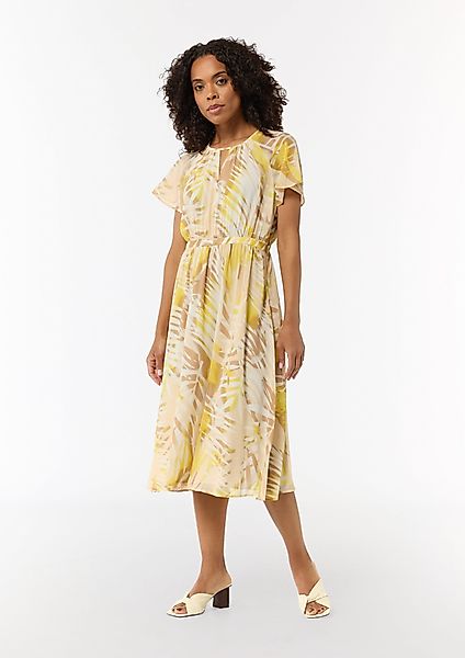 Comma Maxikleid Chiffon-Kleid mit U-Boot-Ausschnitt und günstig online kaufen
