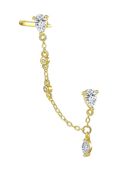 Hey Happiness Single-Ohrstecker Tropfen Zirkonia, Kettchen Ohrring Damen Si günstig online kaufen