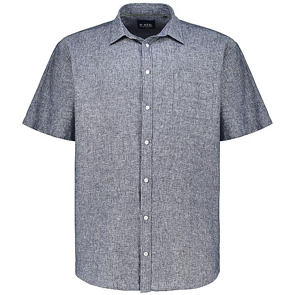 North Freizeithemd mit Leinen Farbe dunkelblau Größe: 5XL günstig online kaufen