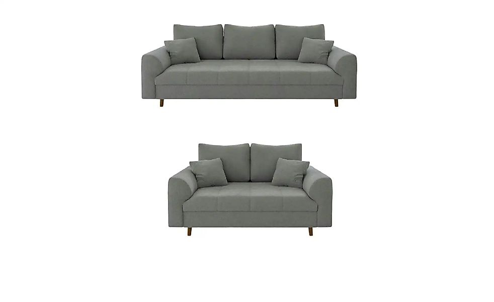 Polstergarnitur 3+2  Lars ¦ grau ¦ Maße (cm): B: 210 H: 81 Polstermöbel > S günstig online kaufen