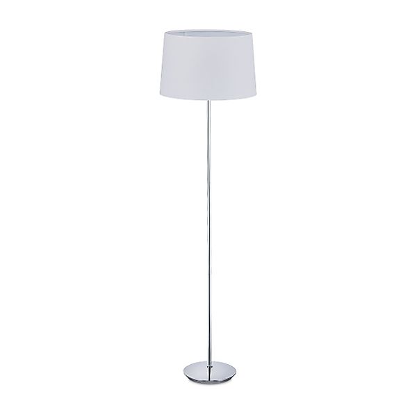 relaxdays Stehlampe mit Stoffschirm, Weiß günstig online kaufen