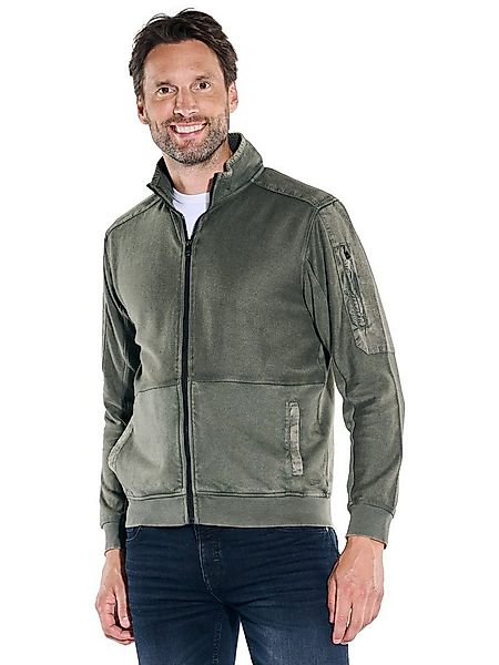 Engbers Sweatjacke Herren Sweatjacke strukturiert, Oliv günstig online kaufen