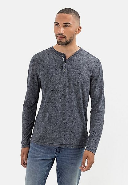 camel active Langarmshirt aus nachhaltigen Baumwollmix Langarm Henley günstig online kaufen