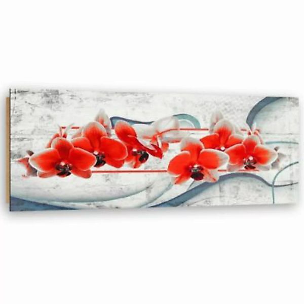 FEEBY® Kunst Rote Orchidee Leinwandbilder bunt Gr. 120 x 40 günstig online kaufen