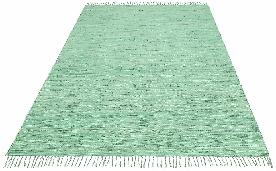 my home Teppich "Paul" rechteckig 5 mm Höhe Wendeteppich, Uni, handgewebt, günstig online kaufen