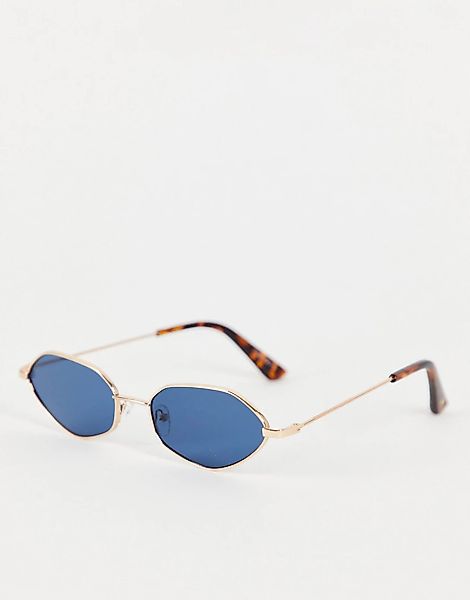 Skinnydip – Sonnenbrille in Rauten-Optik-Blau günstig online kaufen