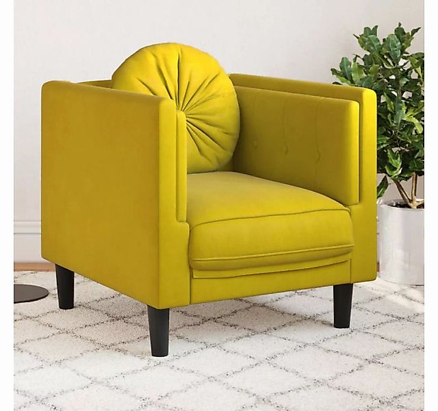 vidaXL Sofa Sessel mit Kissen Gelb Samt günstig online kaufen