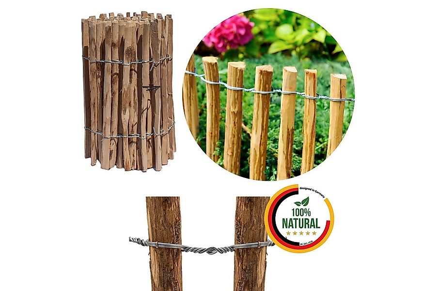 Floranica Staketenzaun Gartenzaun aus Haselnuss oder Kastanie, Steckzaun, R günstig online kaufen