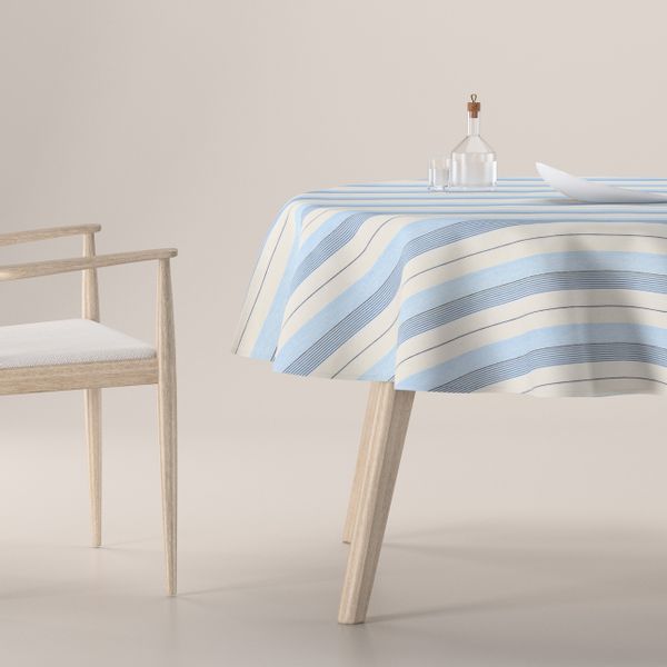 Runde Tischdecke, blau-weiß, Vibes (144-98) günstig online kaufen