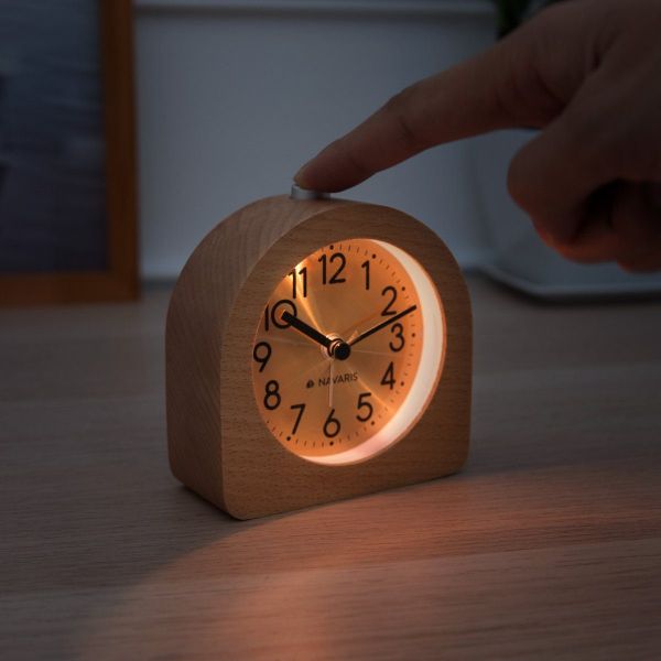 Navaris Wecker Analog Holz Wecker mit günstig online kaufen