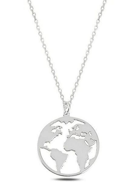 Einzelstück Charm-Kette Halskette mit Globus Anhänger günstig online kaufen