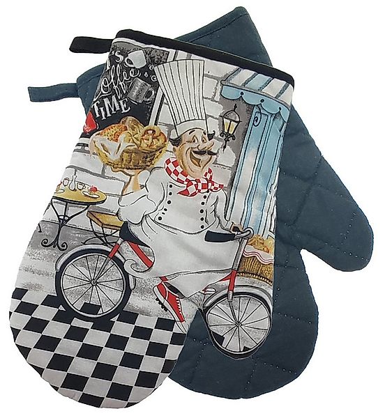 varivendo Topflappen 2er Topfhandschuh ca. 27 cm, schwarz, (Paar, 1-tlg., T günstig online kaufen