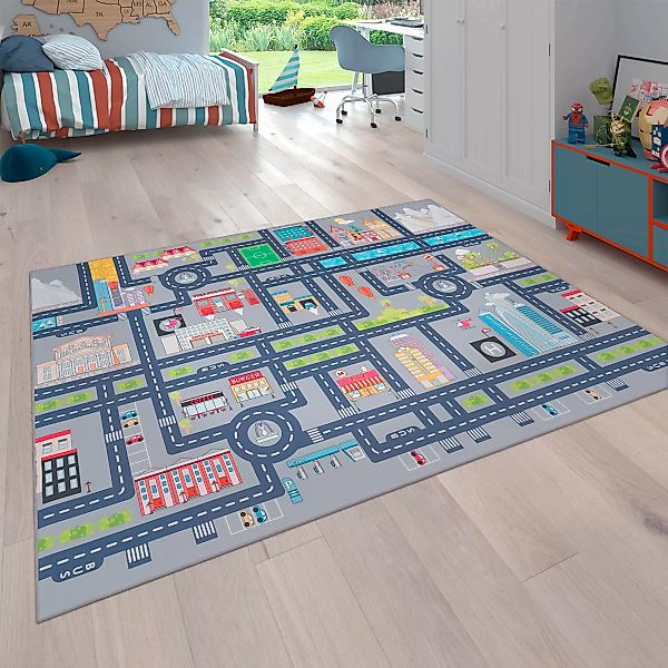 Paco Home Kinderteppich »Bino 575«, rechteckig, 4 mm Höhe, Kurzflor, Straße günstig online kaufen