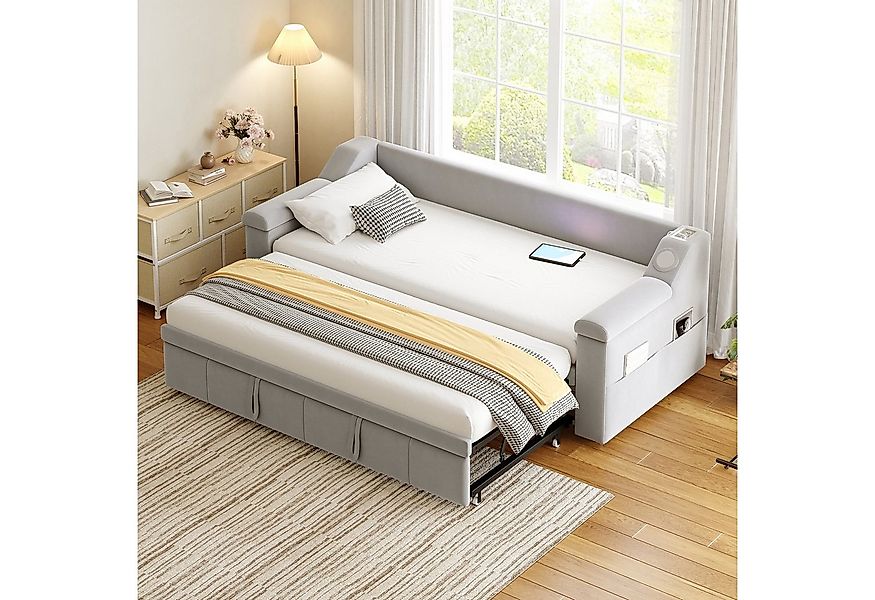 OKWISH Schlafsofa Polsterbett Funktionsbett, Bluetooth-Stereo & USB, mit Ab günstig online kaufen