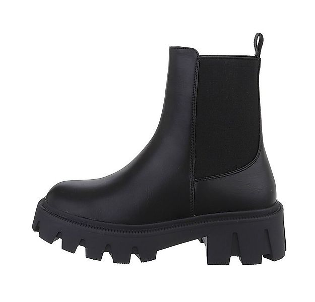Ital-Design Damen Chelsea Freizeit Plateaustiefelette Blockabsatz Chelsea B günstig online kaufen