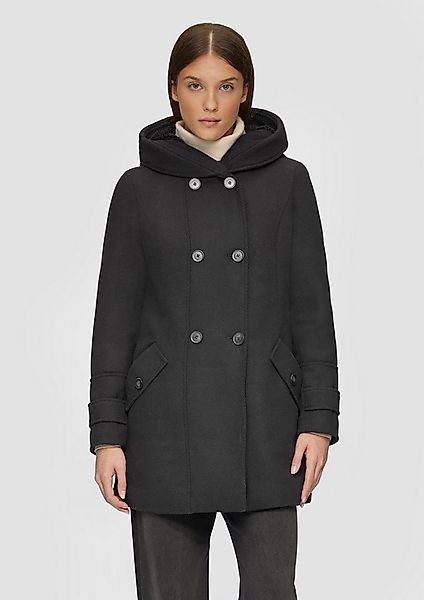 s.Oliver Wintermantel Outdoor-Mantel Strukturierter Wollmantel mit Teddyplü günstig online kaufen