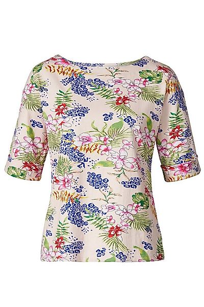 Himalaya Clothing Kurzarmshirt Lässiges Shirt Damen floral mit Rundhalsauss günstig online kaufen