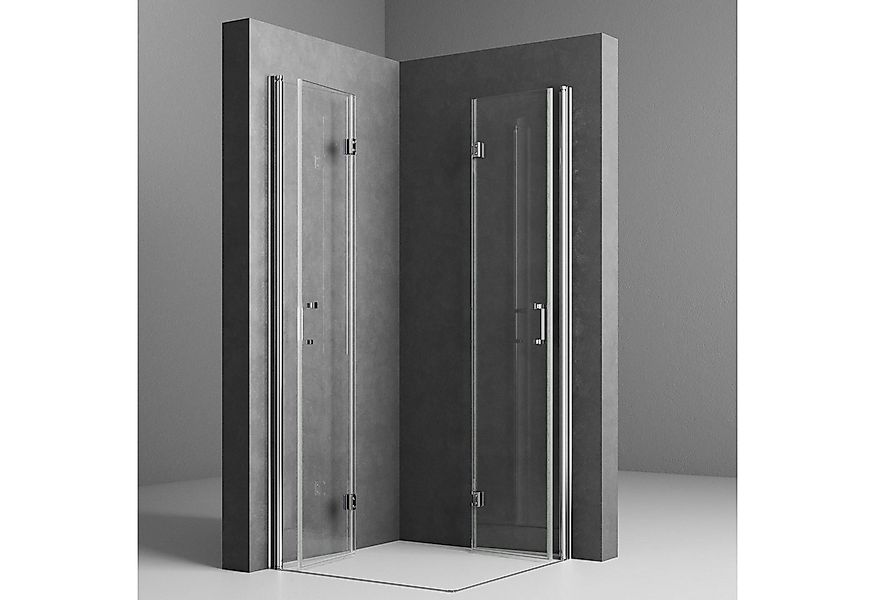 Boromal Eckdusche falttür Duschkabine 90x90 80x80 100x100 H: 195cm, BxT: 90 günstig online kaufen