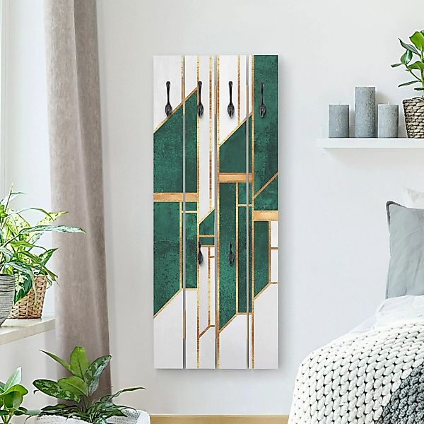 Wandgarderobe Emerald und Gold Geometrie günstig online kaufen