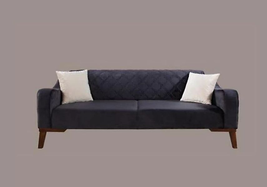 JVmoebel Sofa Schwarz Dreisitzer Samt Couch Wohnzimmer Couchen Sofa, Made i günstig online kaufen