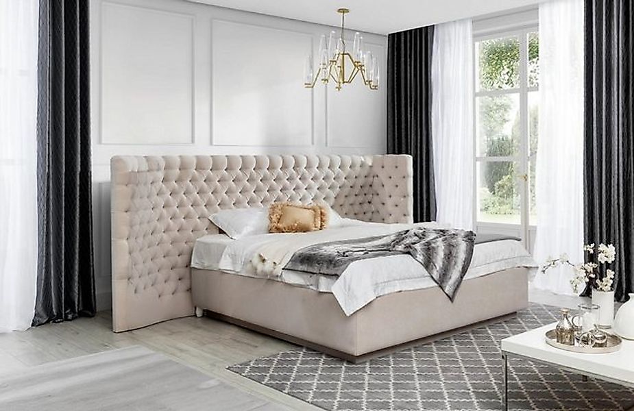 Xlmoebel Bett Chesterfield Hotel Doppelbett aus Leder für Luxus-Schlafzimme günstig online kaufen