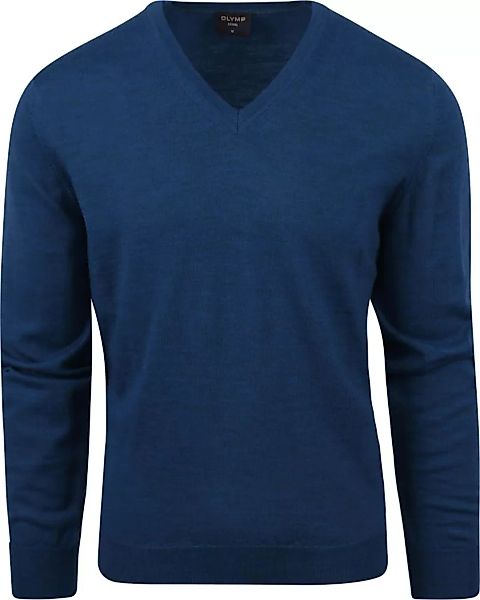 Olymp Casual Pullover Wolle Blau - Größe M günstig online kaufen