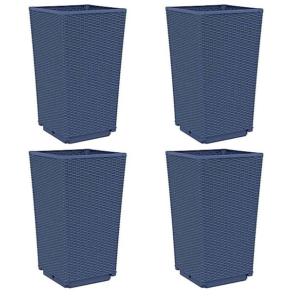vidaXL Pflanzkübel 4 Stk Blaugrau 32,5x32,5x57 cm PP 367851 günstig online kaufen
