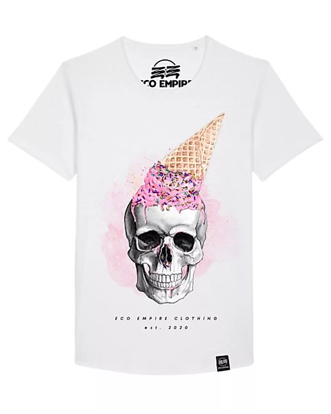 Eco Empire Skull With Icecream | Long Unisex T-shirt günstig online kaufen