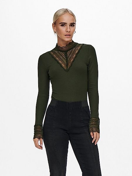 ONLY Spitzenshirt ONLTILDE L/S HIGH NECK LACE TOP JRS Viskosemischung, mit günstig online kaufen