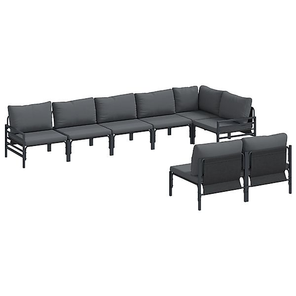 vidaXL Garten-Sofa-Set 8-Tlg Anthrazit Stahl 3378994 günstig online kaufen