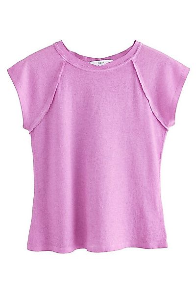 Next Shirttop Gewaschenes T-Shirt mit offenen Saumdetails (1-tlg) günstig online kaufen