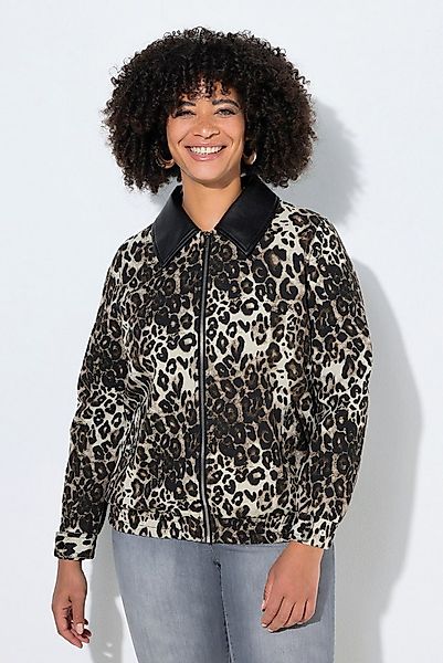 Angel of Style Sommerjacke Jacke Leo-Muster Lederoptik-Kragen günstig online kaufen