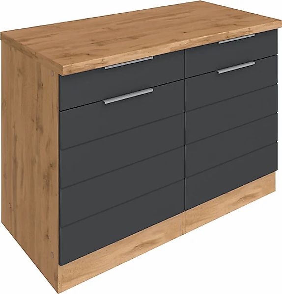 KOCHSTATION Unterschrank "KS-Luhe", 120 cm breit, für viel Stauraum, MDF-Fr günstig online kaufen