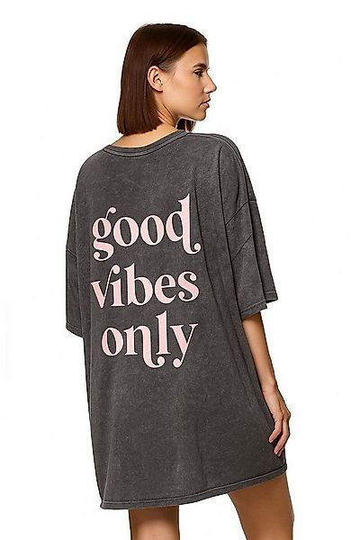 Worldclassca Longshirt Worldclassca Oversized VIBES Print T-Shirt lang Tee günstig online kaufen