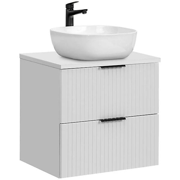 Badmöbel Waschtisch Unterschrank Set 60 cm matt weiß, 2 Softclose Schubkäst günstig online kaufen