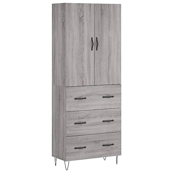 vidaXL Highboard Grau Sonoma 69,5x34x180 cm Holzwerkstoff 3198087 günstig online kaufen