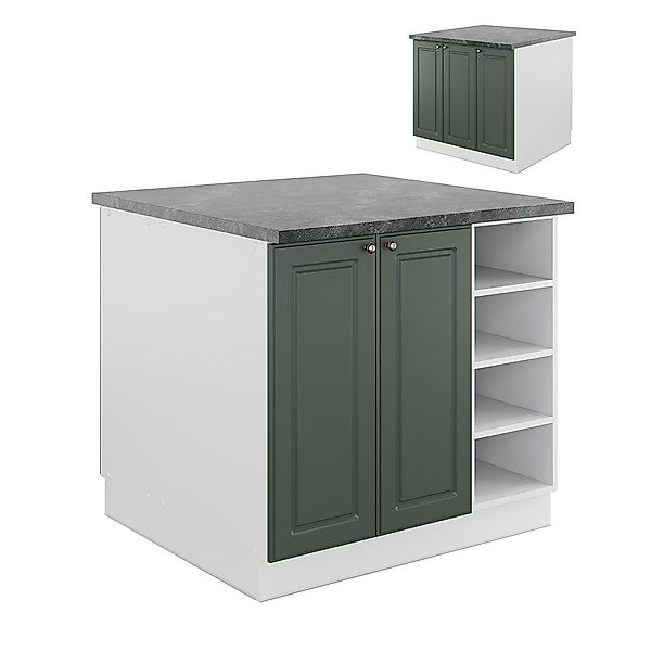 Vicco Unterschrank Fame-Line, Grün-Gold Landhaus/Weiß, 90 günstig online kaufen