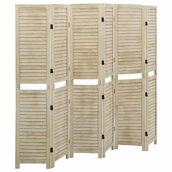 vidaXL 6-tlg. Raumteiler 210x165 cm Massivholz Paulownia günstig online kaufen
