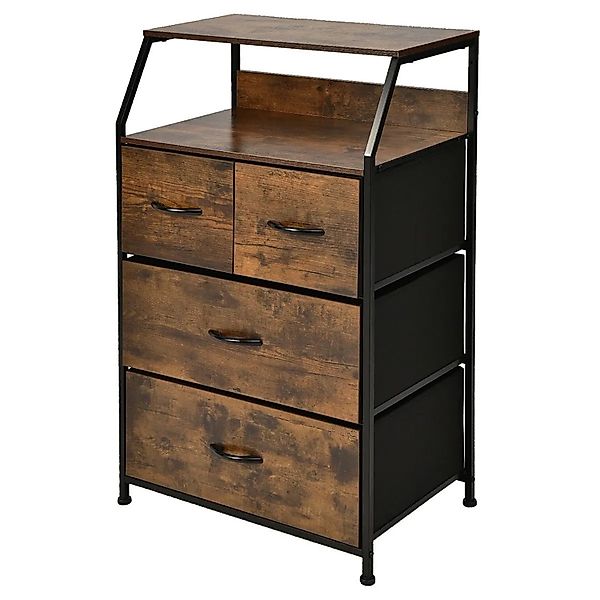 Costway Kommode 60 x 39 x 96 cm mit 4 Faltbaren Stoffschubladen günstig online kaufen