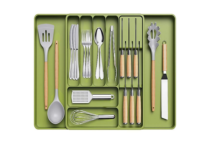 Lifewit Besteckeinsatz Erweiterbarer Besteckkasten mit herausnehmbarem Mess günstig online kaufen