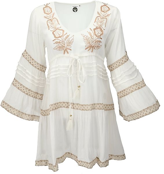 Guru-Shop Longbluse Boho Krinkelbluse, bestickte Hippie günstig online kaufen