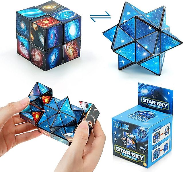 POPOLIC Lernspielzeug 2 in 1 Sternenklarer Himmel Zauberwürfel Infinity-Wür günstig online kaufen
