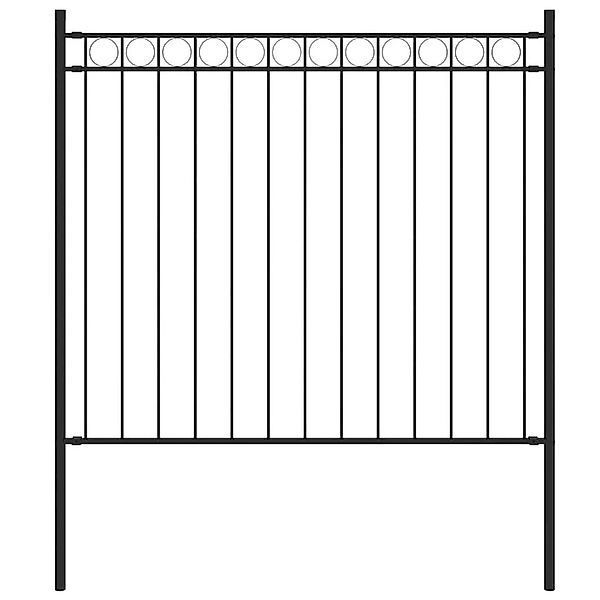 vidaXL Gartenzaun Stahl 1,81x0,8 m Schwarz 146312 günstig online kaufen