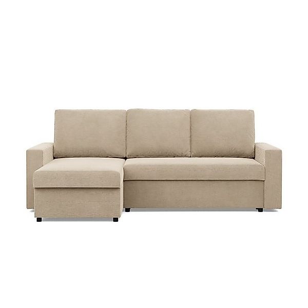 Simkam Furniture Ecksofa in L-Form incl. Zierkissen mit Bettfunktion, Schla günstig online kaufen