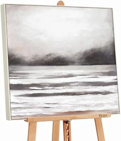YS-Art™ "Gemälde Acryl ""Mittelmeer"" handgemalt auf Leinwand" weiß Gr. 90 günstig online kaufen