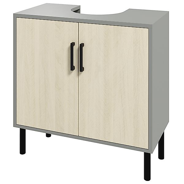 kleankin Badezimmerunterschrank mit Doppeltür und Regal aus Spanplatte, 60x günstig online kaufen